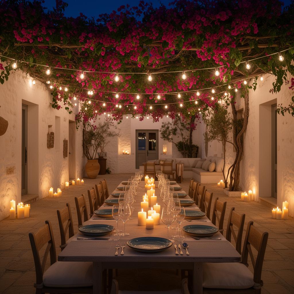 Candlelit courtyard dinners